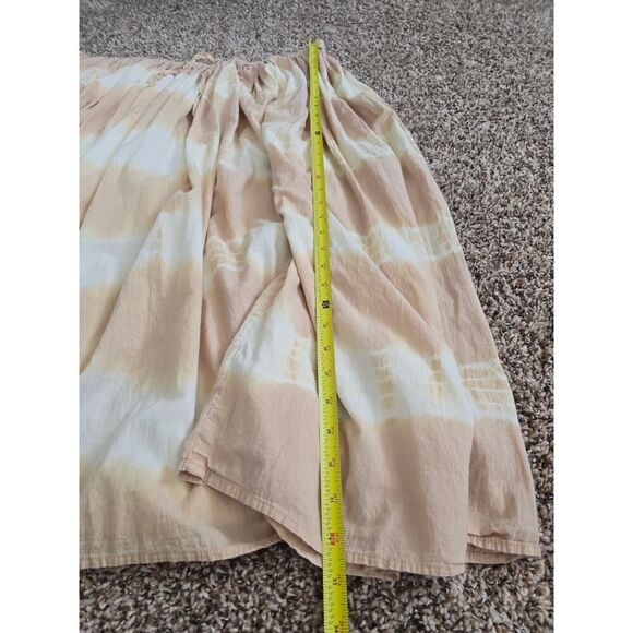 Retro Tie-Dye Midi Skirt 3X Plus Size Cotton Lined Boho Earth Tones Drawstring - Picture 5 of 6
